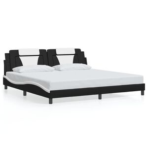 vidaXL Bed Frame "Viana" without Mattress Black and White 193x203 cm Faux Leather