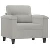 vidaXL Sofa Chair with Footstool Light Grey 60 cm Microfibre Fabric