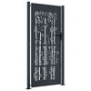 vidaXL Garden Gate Anthracite 100x200 cm Steel Bamboo Design
