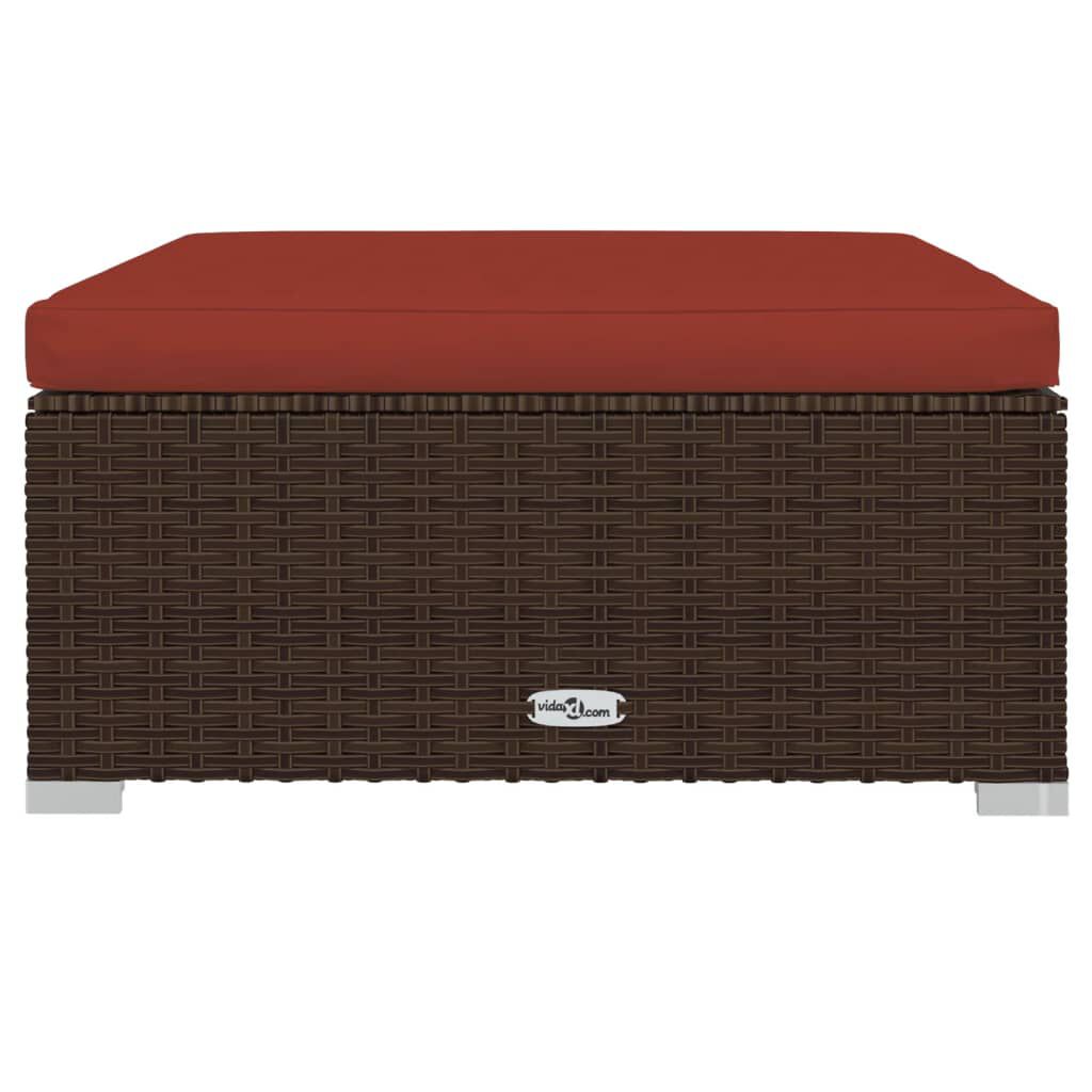vidaXL 12 Piece Garden Lounge Set with Cushions Poly Rattan Brown