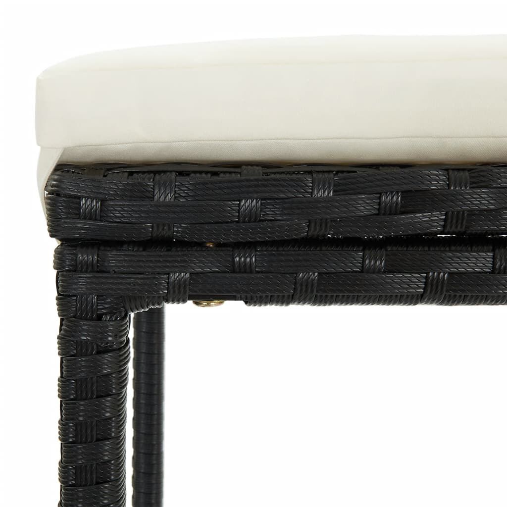 vidaXL 3 Piece Garden Bar Set Black Solid Wood Acacia and Poly Rattan
