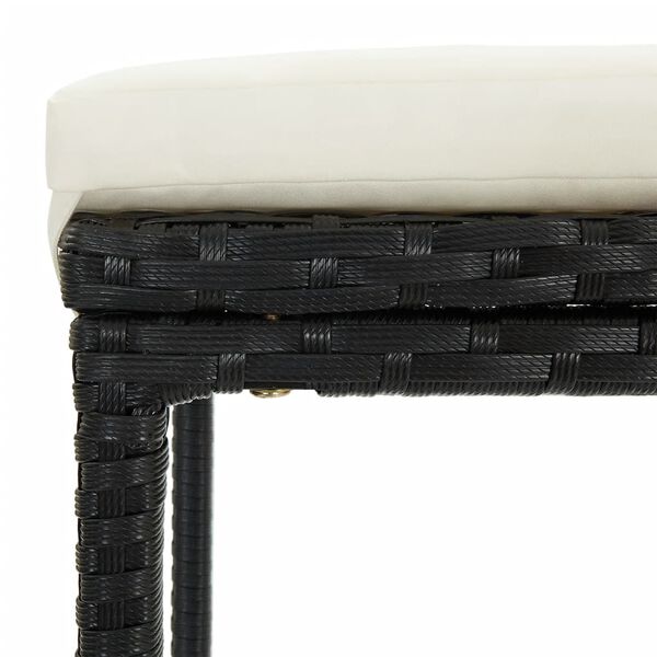 vidaXL 3 Piece Garden Bar Set Black Solid Wood Acacia and Poly Rattan