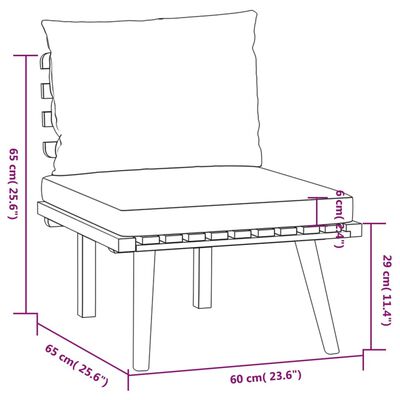 vidaXL 4 Piece Garden Lounge Set with Cushions Solid Wood Acacia