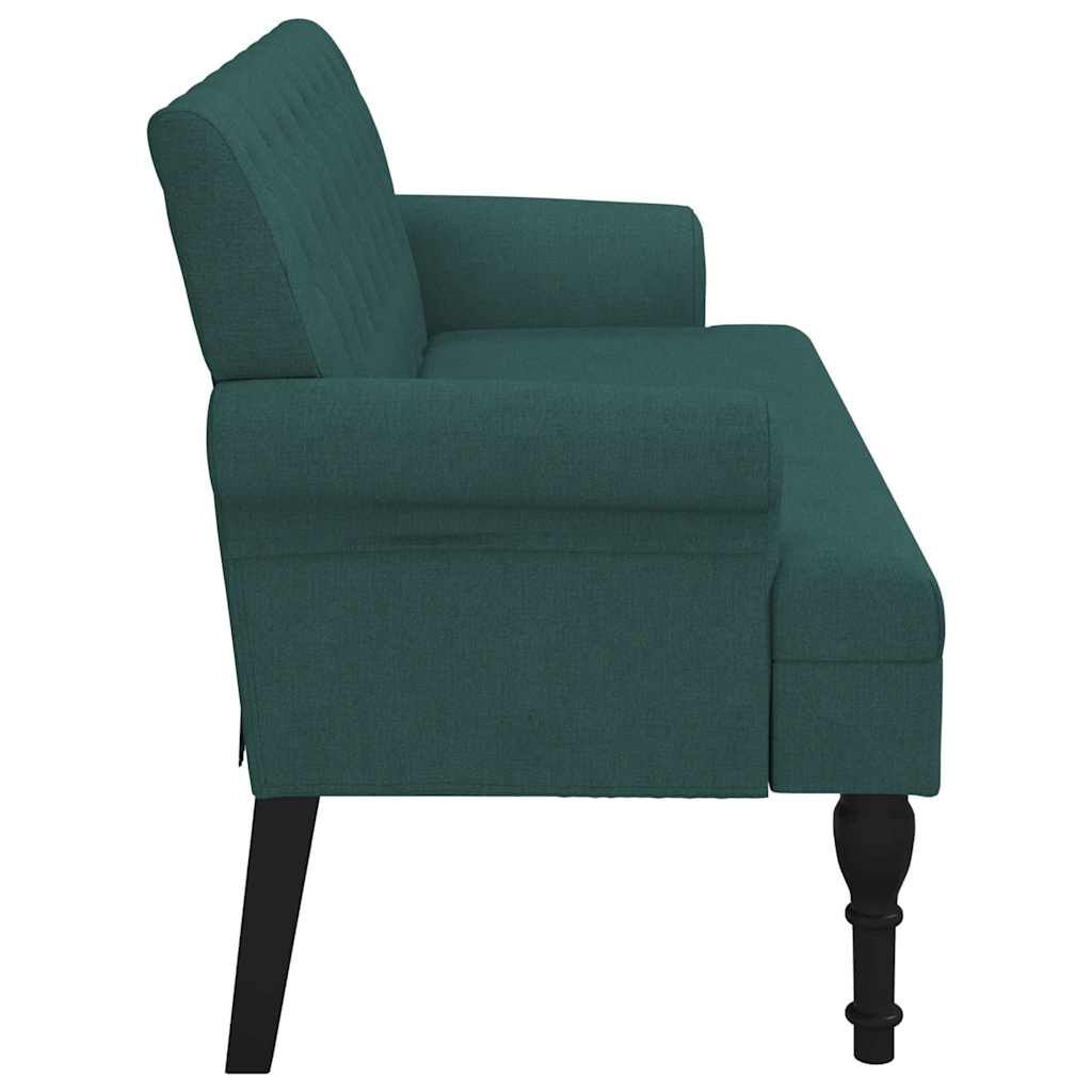 vidaXL Bench with Backrest Dark Green 120x62x75.5 cm Fabric