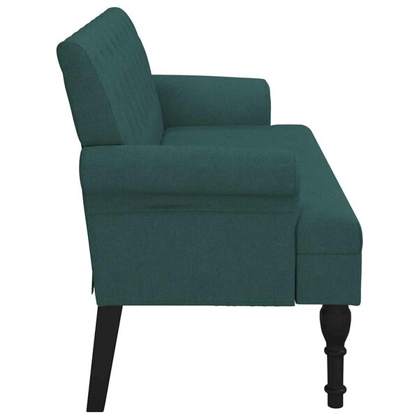 vidaXL Bench with Backrest Dark Green 120x62x75.5 cm Fabric