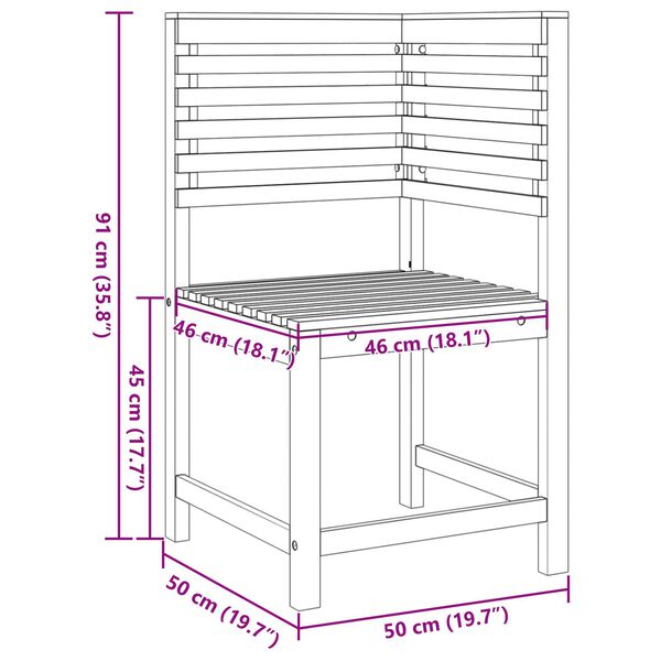 vidaXL Garden Chair Corner Solid Wood Acacia