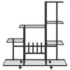 vidaXL Flower Stand with Wheel 94.5x25x92.5 cm Black Metal