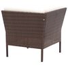 vidaXL 6 Piece Garden Lounge Set with Cushions Poly Rattan Brown