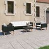 vidaXL 4 Piece Garden Lounge Set with Cushions Poly Rattan Black