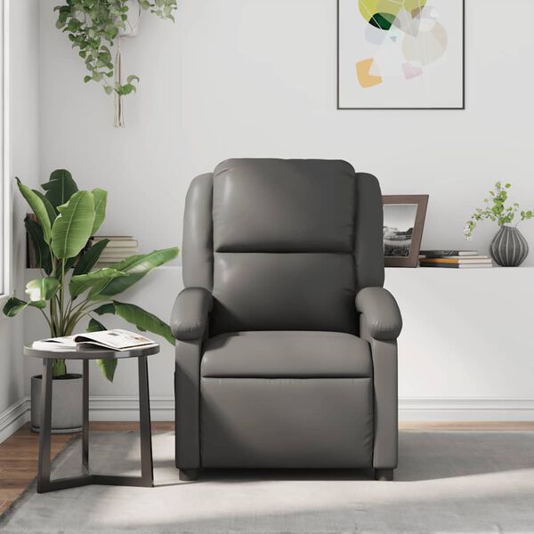 vidaXL Recliner Chair Grey Faux Leather