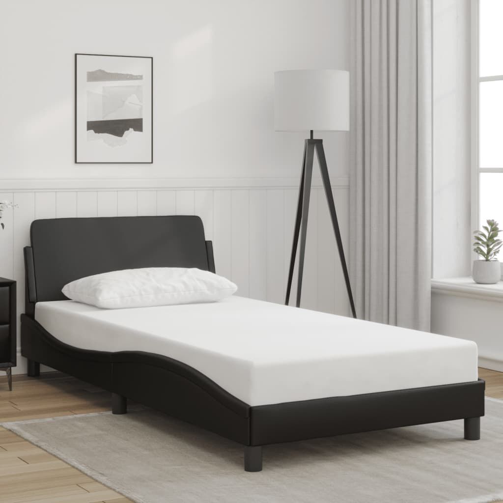 vidaXL Bed Frame without Mattress Black 100x190 cm Faux Leather