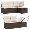 vidaXL 5 Piece Garden Sofa Set with Cushions Brown Poly Rattan