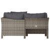 vidaXL 4 Piece Garden Lounge Set with Cushions Grey Poly Rattan