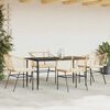 vidaXL 5 Piece Garden Dining Set with Cushions Brown Poly Rattan Glass