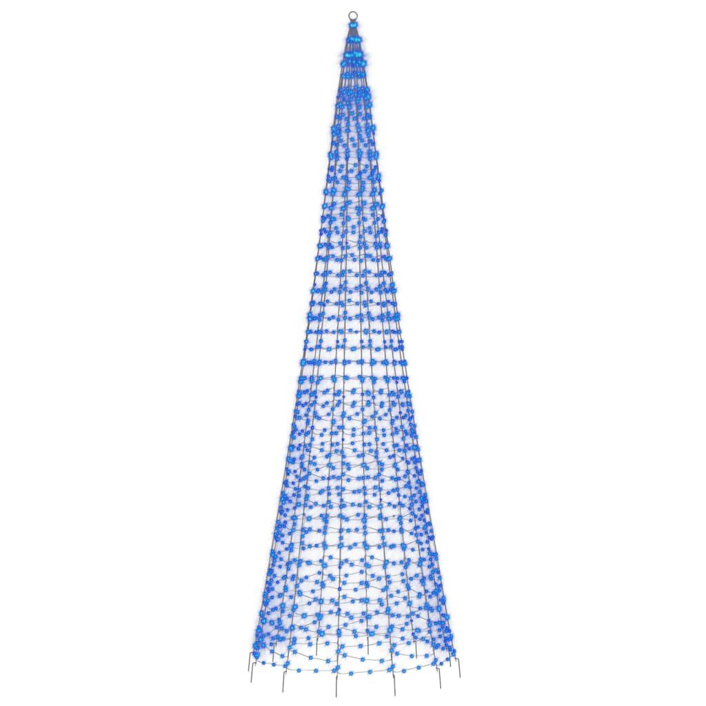 vidaXL Christmas Tree Light on Flagpole 1534 LEDs Blue 500 cm