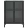 vidaXL Sideboard Black 75x35x105 cm Glass and Steel