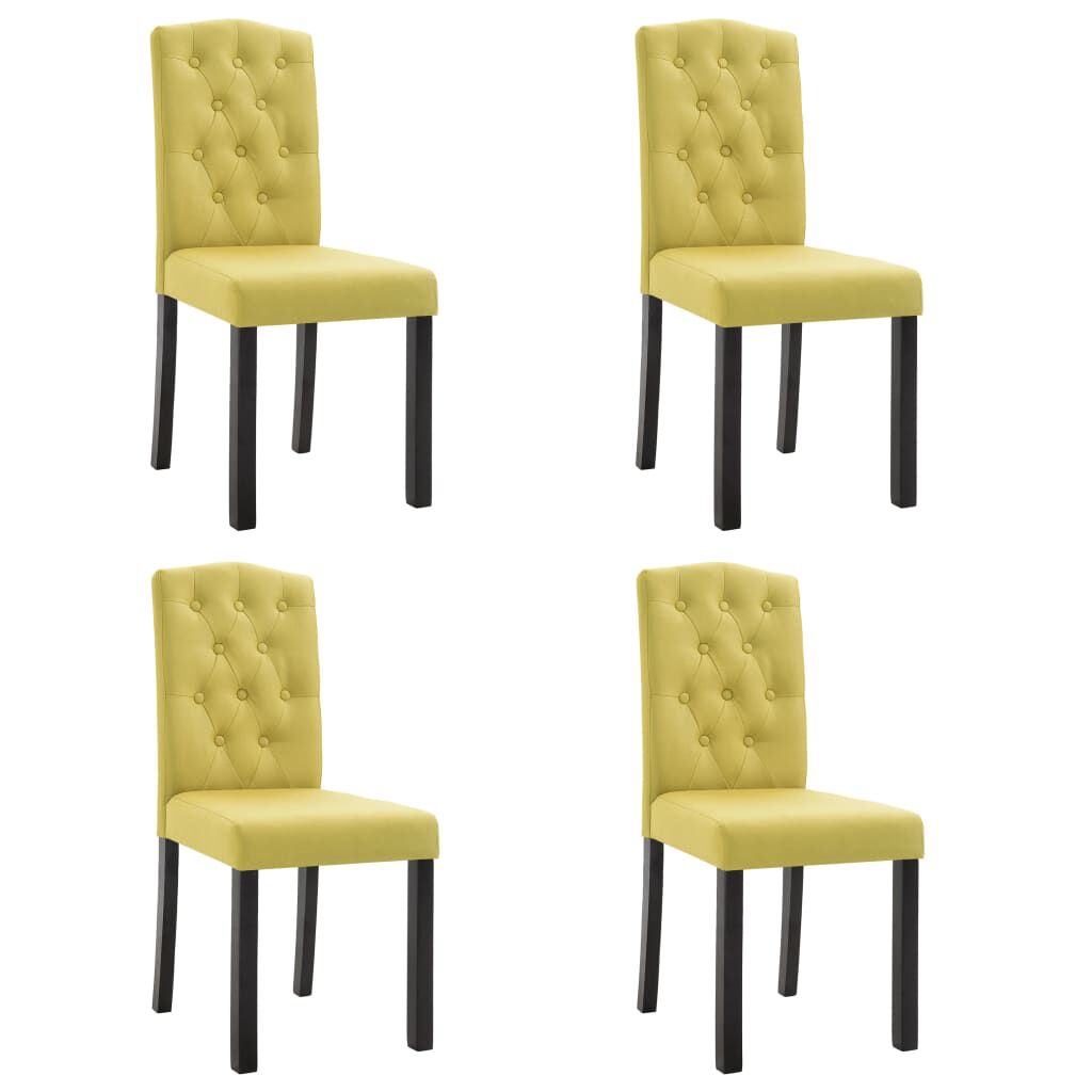 vidaXL Dining Chairs 4 pcs Green Fabric
