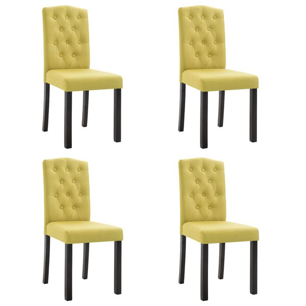 vidaXL Dining Chairs 4 pcs Green Fabric