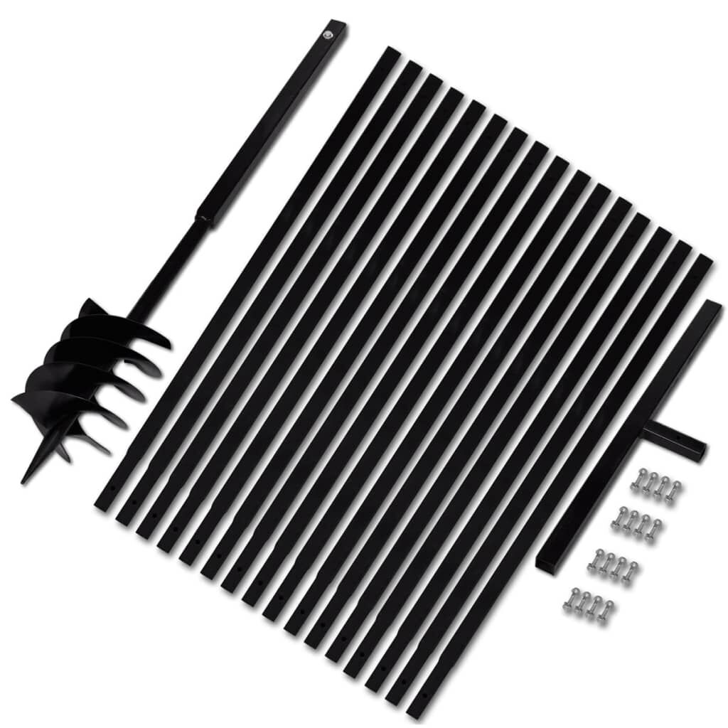 Ground Drill with Handle 180 mm with Extension Tube 17 m Steel