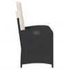 vidaXL Reclining Garden Chair with Cushions Black Poly Rattan