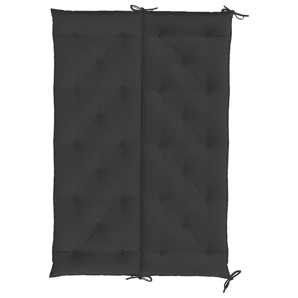 vidaXL Garden Bench Cushion Black 150x(50+50)x7cm Oxford Fabric