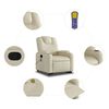 vidaXL Stand up Massage Recliner Chair Cream Faux Leather