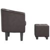vidaXL Tub Chair with Footstool Brown Faux Leather
