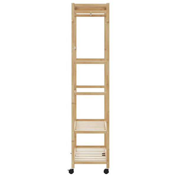 vidaXL Clothes Rack with Shelves and Wheels 90x40x179.5 cm Bamboo