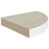 vidaXL Wall Corner Shelf Oak and White 35x35x3.8 cm MDF