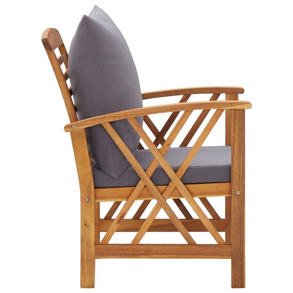 vidaXL 4 Piece Garden Lounge Set with Cushions Solid Acacia Wood