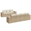vidaXL 8 Piece Garden Sofa Set with Cushions Beige Poly Rattan