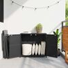 vidaXL Garden Storage Cabinet Black 83x45x76 cm Poly Rattan