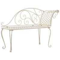 vidaXL Garden Chaise Lounge 128 cm Metal Antique White