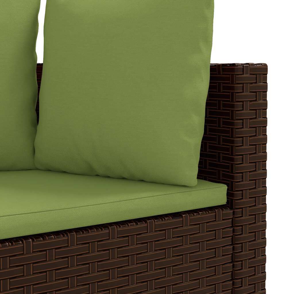 vidaXL 6 Piece Garden Sofa Set with Cushions Brown Poly Rattan
