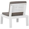 vidaXL Garden Lounge Chairs with Cushions 2 pcs Plastic White