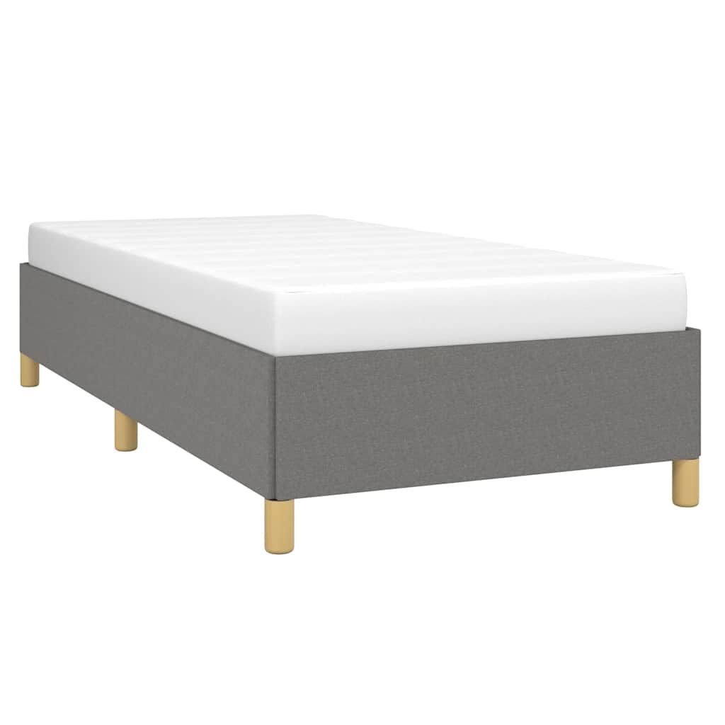 vidaXL Bed Frame without Mattress Dark Grey 100x190 cm Twin Fabric