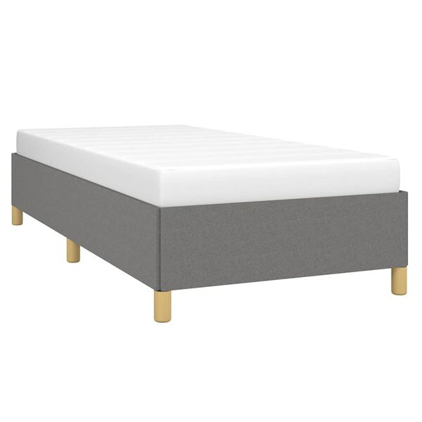 vidaXL Bed Frame without Mattress Dark Grey 100x190 cm Twin Fabric