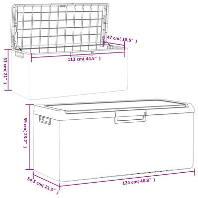 vidaXL Garden Storage Box with Seat Cushion Anthracite 350 L PP