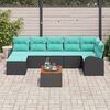 vidaXL Garden Sofa Set 8 pcs Black and turquoise