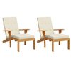 vidaXL Deck Chair Cushions 2 pcs Cream Oxford Fabric