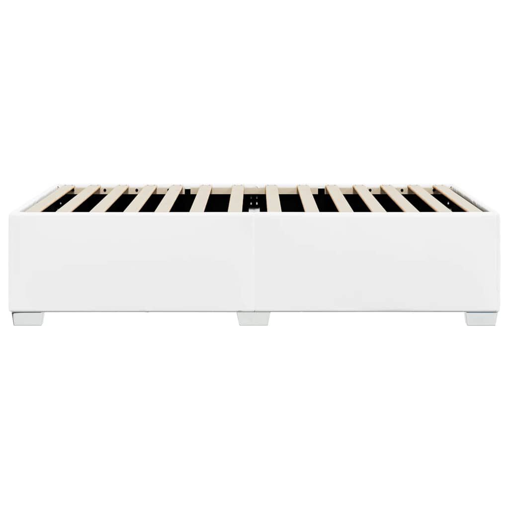 vidaXL Bed Frame without Mattress White Twin Faux Leather
