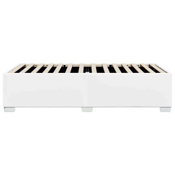 vidaXL Bed Frame without Mattress White Twin Faux Leather