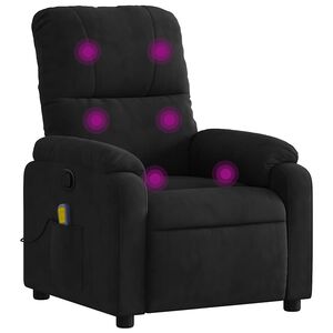 vidaXL Massage Recliner Chair Black Microfibre Fabric
