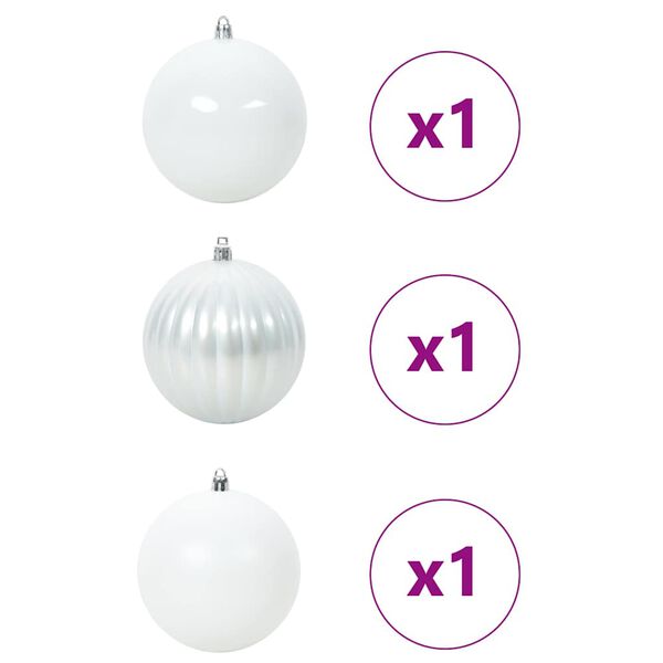 vidaXL Christmas Bauble Set XXL 3 pcs White Plastic