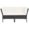vidaXL 6 Piece Garden Lounge Set with Cushions Poly Rattan Black