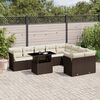 vidaXL 10 Piece Garden Sofa Set with Cushions Brown Poly Rattan