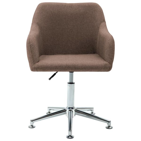 vidaXL Swivel Office Chair Brown Fabric