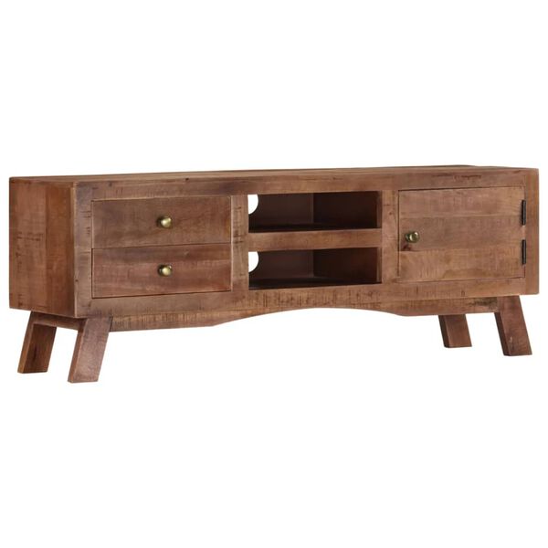 vidaXL TV Cabinet 110x30x40 cm Rough Mango Wood