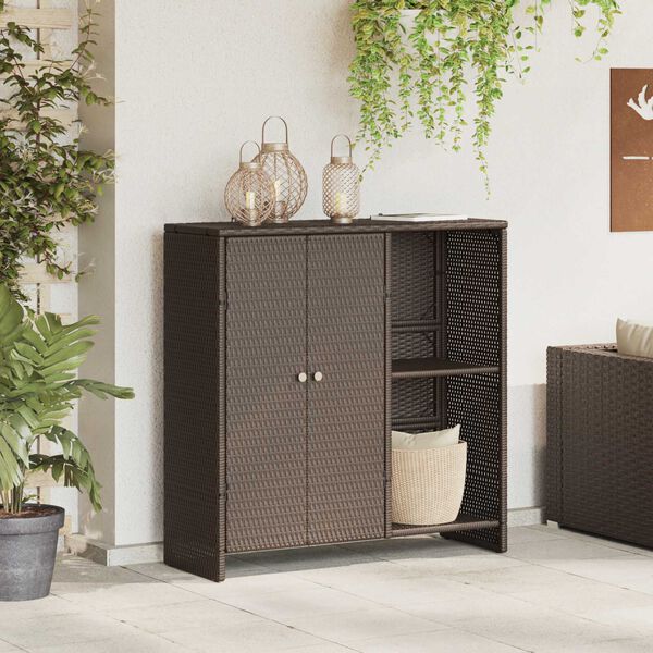 vidaXL Storage Cabinet Brown 100x36x102 cm Rattan