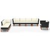 vidaXL 8 Piece Garden Lounge Set Poly Rattan and Eucalyptus Wood Black